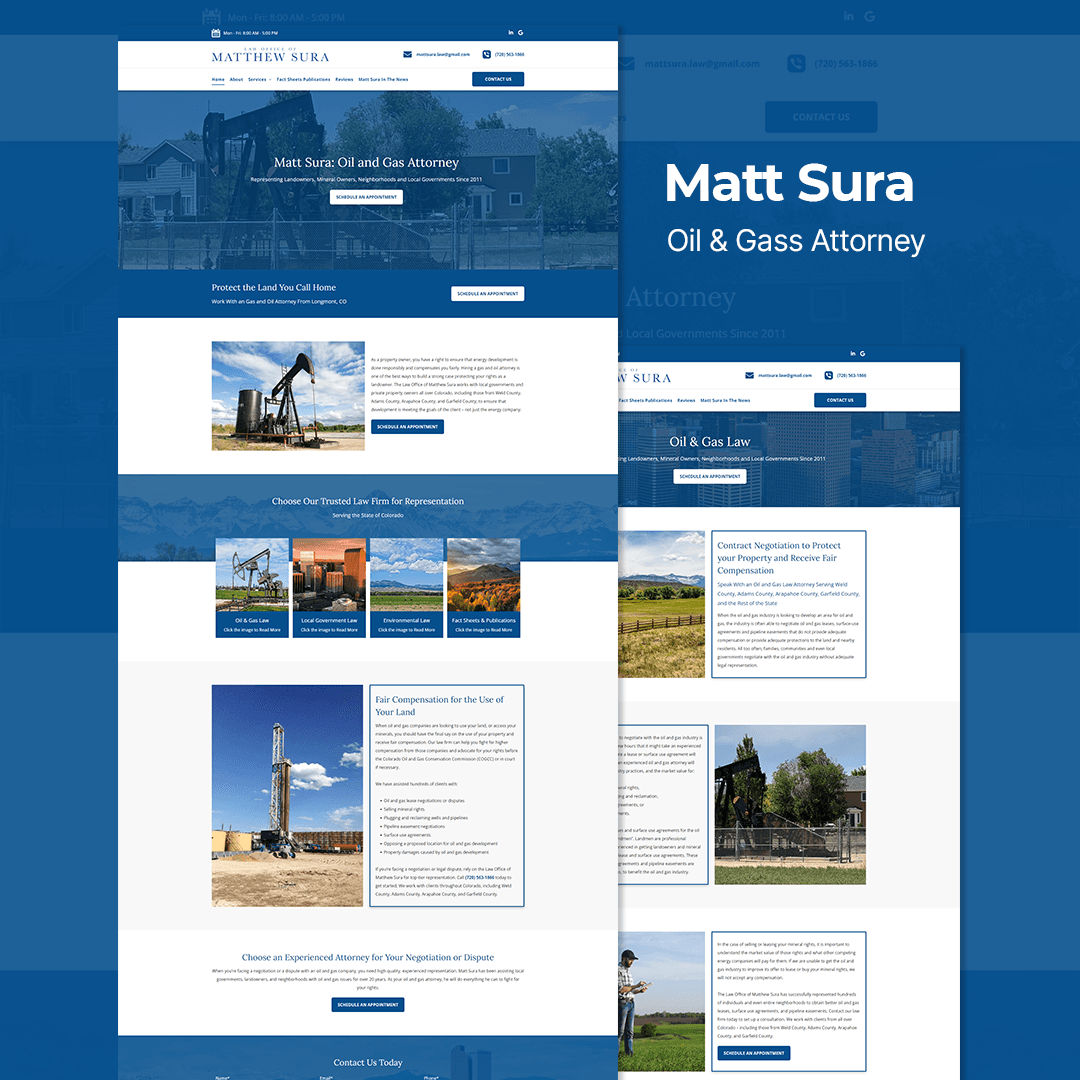Matt Sura — Oil & Gas Attorney website design